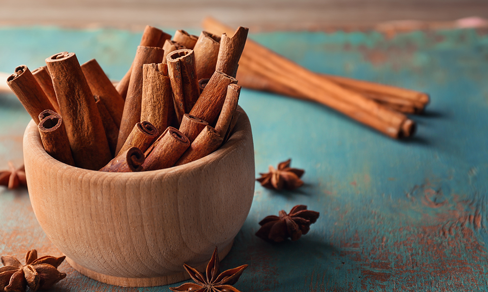 a bowl of cinnamon bark